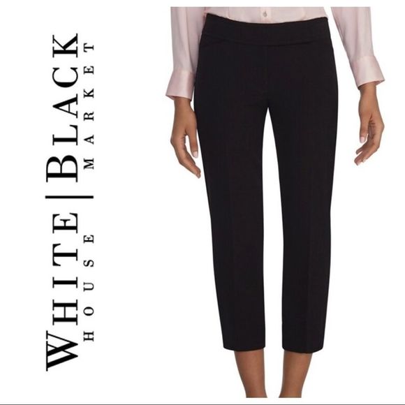 WHBM Seasonless Crop Leg Black Pants NWT Size 02 - Picture 1 of 9